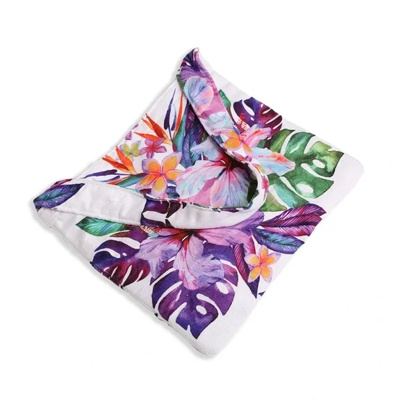 FLOWER BEACH BAG AND TOWEL COMBO 2-IN-1 CONVERTIBLE BEACH TOWEL AND BAG - Picture 4 of 8